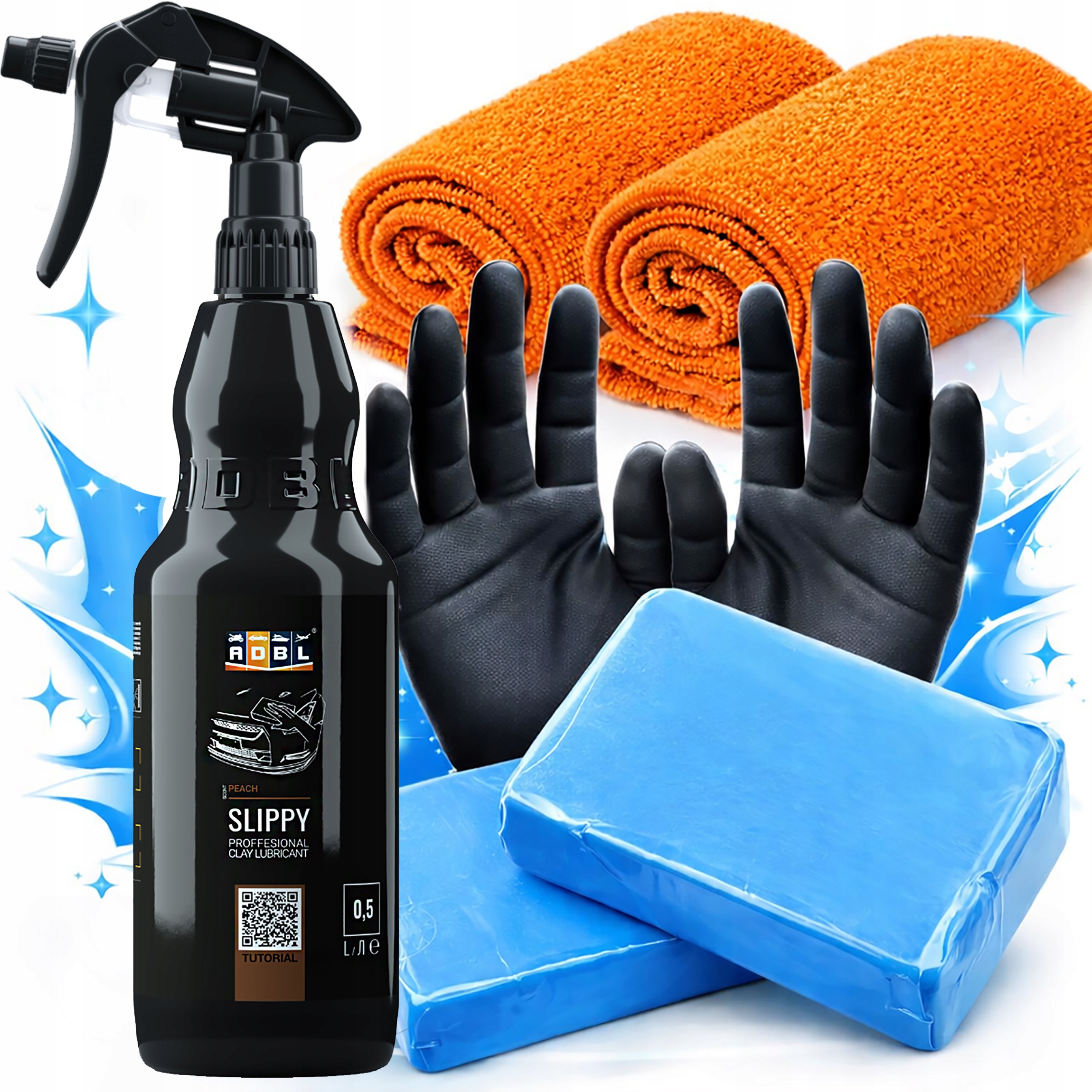 ADBL SLIPPY Lubricant + Clay 500 ml + 100 g – mazivo a čistiaca hlina na autolak, bezpečné čistenie bez poškriabania